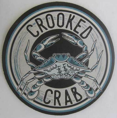 Crooked crab beer coaster mat - crooked,