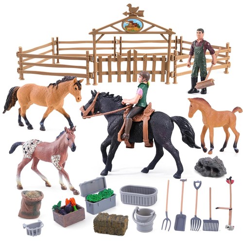Horse stable playset 40pcs - stable,