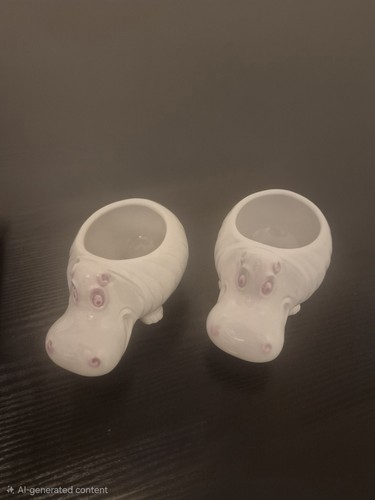 Ornamental hippos white china - ornamental,