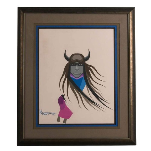 Framed buffalo medicine man - framed,