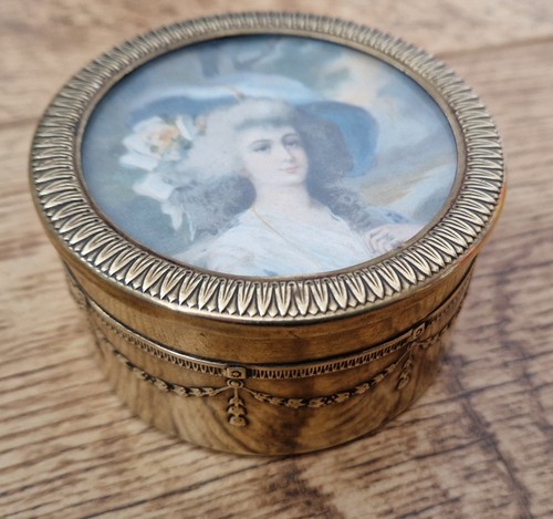 Vintage brass trinket - vintage, box
