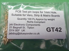 100 Pc PCB Test Pin Loops for 1mm Holes Vero Board Strip & Matrix Board 22g GT42