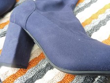 Navy soft suede look sock boots new 36/3 Bonprix, pull on ,over knee