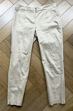 Principles Ben de Lisi Petite Cropped Straight Trousers Beige Tan Cotton UK 12