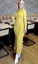 ZARA WOMEN MUSTARD YELLOW MIDI