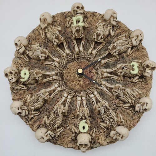Skeleton wall hanging clock - hanging,