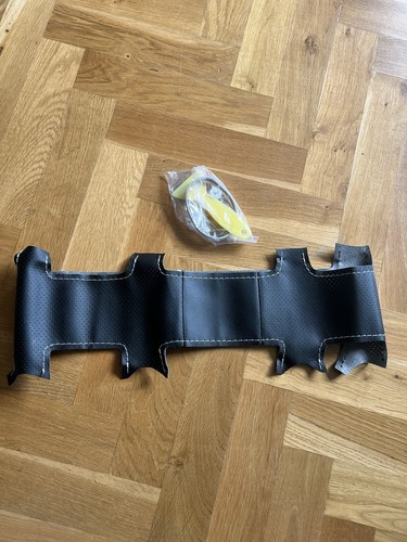 Black genuine leather steering - black,