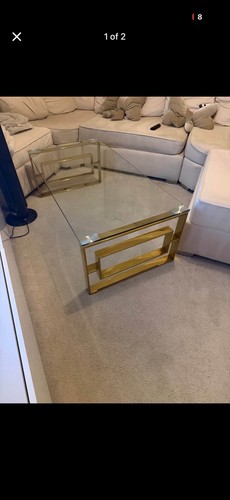 Gold tone metal frame glass - gold-tone,