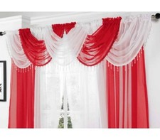 Ready made beaded voile swag - voile,