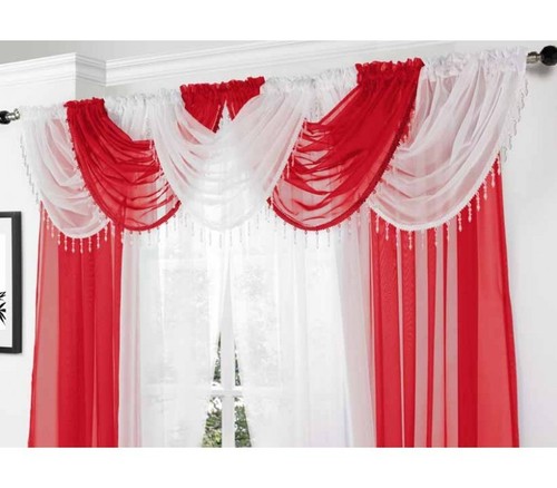 Ready made beaded voile swag - ready,