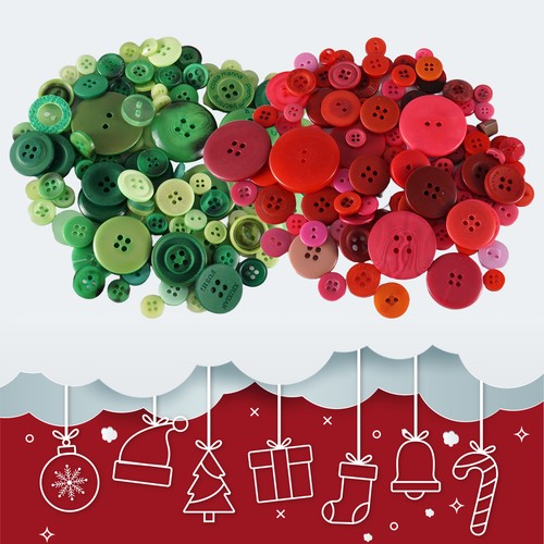 Christmas buttons for dolls - buttons,