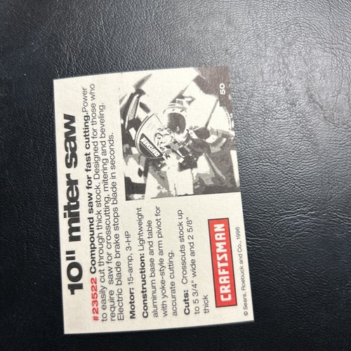 Jb98 craftsman card - card, sears
