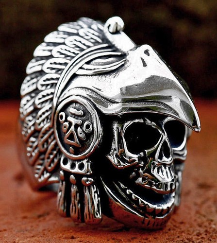 Stainless steel skull native - stainless,