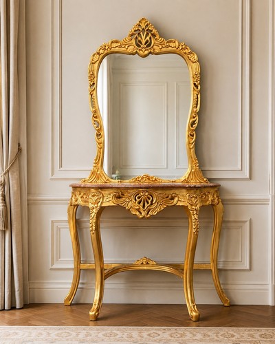 Console with mirror set - console,