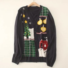 Christmas Jacquard V-Neck Knit