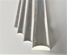 Acrylic Plastic Clear Dome Half Round Rod Bar 6mm 10mm 12mm & 25mm, 100 to 600mm