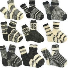 Handmade Knitted 100% Pure Sheep Wool Thick Socks for Walking Boots / Wellies 