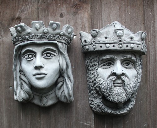 Medieval king queen cement - &,