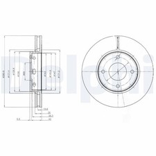 x2 Front Brake Disc Delphi BG4127 Fits Mitsubishi Smart Colt Forfour
