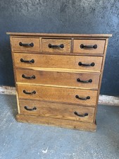 Vintage  Rustic Oak Chest Of Drawers Tall Boy