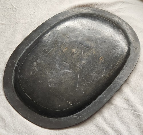 Large heavy antique pewter - heavy,