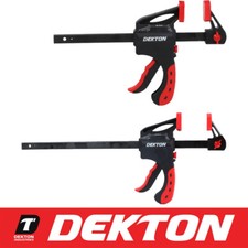 Dekton 2Pc 6" 12" Rapid Clamp Set Quick Grip Speed Ratchet Spreader Vice Bar