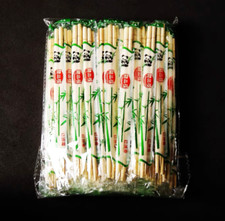 100 Pairs Disposable 100% Bamboo Sterilized Chopsticks with Individual Wrapped