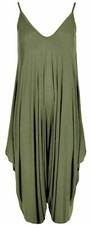 Womens Ladies Cami Strappy Lagenlook Romper Baggy Hareem Jumpsuit Playsuit