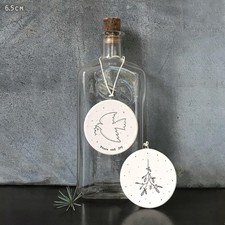 White Flat Porcelain Christmas