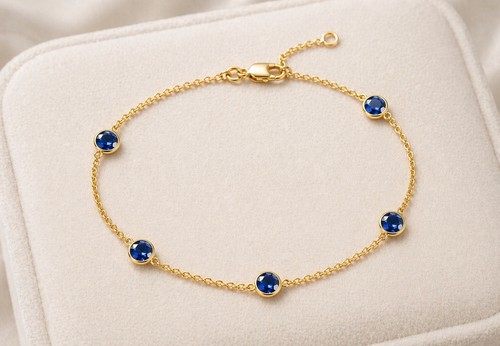 14k yellow gold blue sapphire - gold,