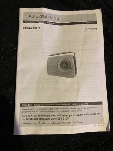 Bush tr82dab digital - radio, dab