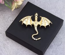 Golden flying dragon brooch - flying,