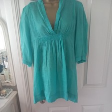 ZARA BEACH COVER UP SIZE 8/ TURQUOISE/ COTTON / SUMMER