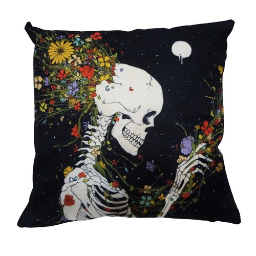Floral skeleton cushion cover - skeleton,