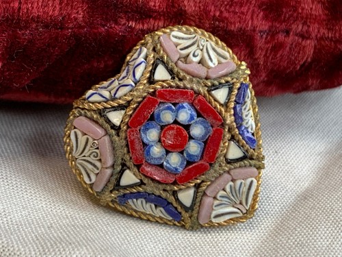 Vtg micro mosaic pin - mosaic,