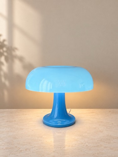 Retro blue mushroom - blue, lamp