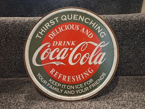 Coca cola round metal - round,