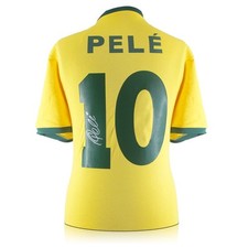 Pele Signed Brazil Shirt | Autographed Football Memorabilia