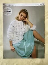 Sirdar Gemini Chunky knitting pattern 6529. Lacy sweater 32-40" NEW, old stock