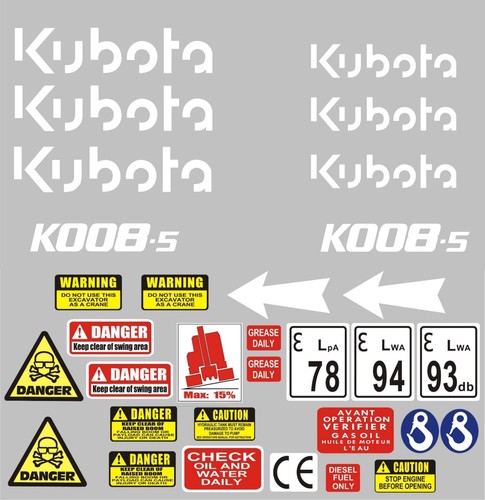 Decal sticker set for kubota - for:,
