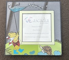 Cascadia the Art of Glass  Bear Photo Frame Designed in Wales Hand Painted