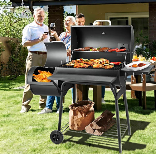 Charcoal offset smoker bbq - charcoal,