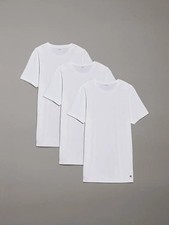Calvin Klein Loungewear 3 Pack T-Shirts, 100 % Cotton - White