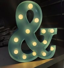 Steel turquoise  Led Marquee Letter - Industrial, Vintage Style Light Up & sign