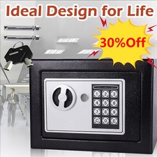 16L Large Safe Steel Electronic Digital Home Office Money Safety Box Wall Mount 