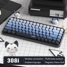 AJAZZ 308i Wireless Bluetooth keyboard, Cute Mini 84-key Compact Layout
