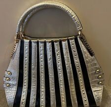 Stylish silver & black shoulder bag