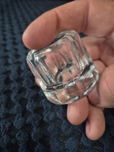 Vintage clear glass etched - vintage,