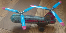 1960's Japanese tinplate friction helicopter US Air Force H-16. Boxed