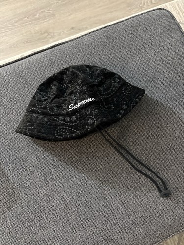 Supreme black velvet paisley - velvet,